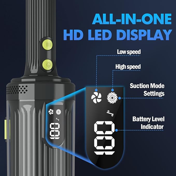 CareVac+ Cordless Stick Vacuum 2 x 2500mAh Batteries for 60 Mins Runtime 20kPa Brushless Motor Wall-Mount &amp Direct Charging Lightweight 2.16lbs for Carpets Hard Floors and Pet Hair