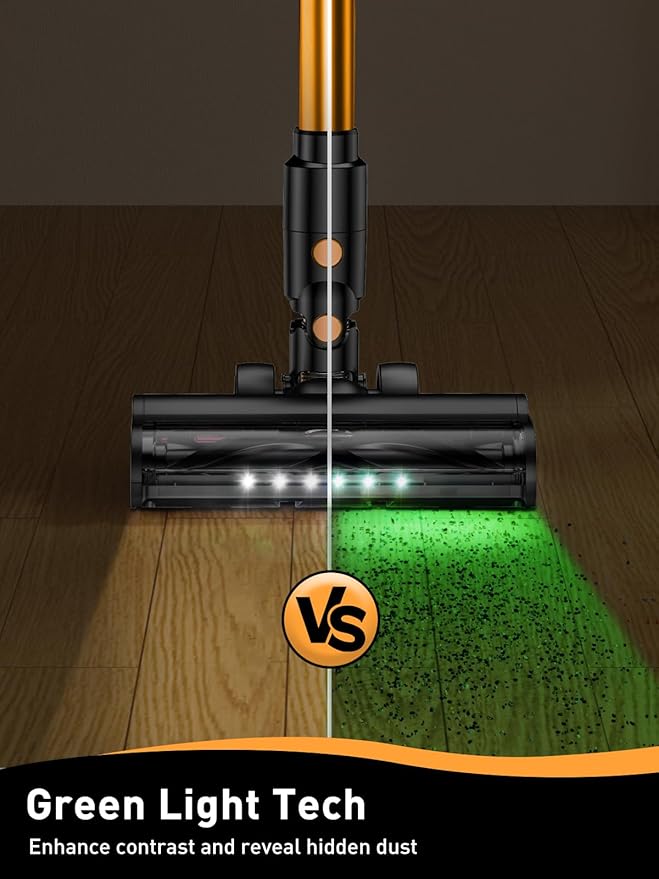 Cordless Vacuum Cleaner 40Kpa 8 in 1 Powerful Suction Lightweight Stick Vacuum Cleaner for Home LED Display 3 Suction Modes 45Mins Detachable Battery Vacuum for Hard Floor Carpet Pet Hairs