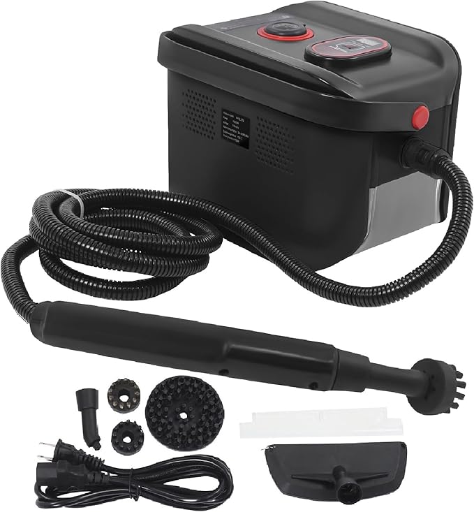 1500W Handheld Steam Cleaner Portable High Temp Steam Cleaning Machine 3 Gears Steam Setting 13s Heat-Up/4.5BAR High Pressure Steam Cleaner for Walls Car Detailing Tile (Black)
