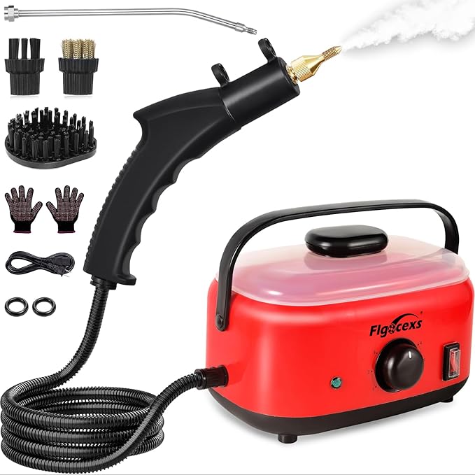 Handheld Steam Cleaner2500W High Temperature High Pressure Steam Cleaner with 3 Brush Heads Portable Steam Cleaner with 1.5L Tank For Car Detailing Kitchen Bathroom Floors