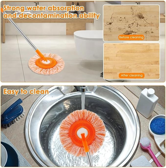 Mops with 230cm Extension Pole Dust Mop AdjustableCompatible for Wall Ceiling Window