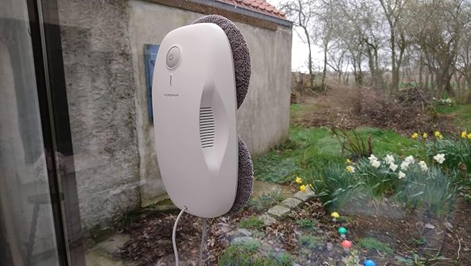 Tosima W2 Window Cleaner Robot Automatic Cleaning with Intelligent Path Planning 3800Pa Suction Power Edge Detection Technology Remote Control White