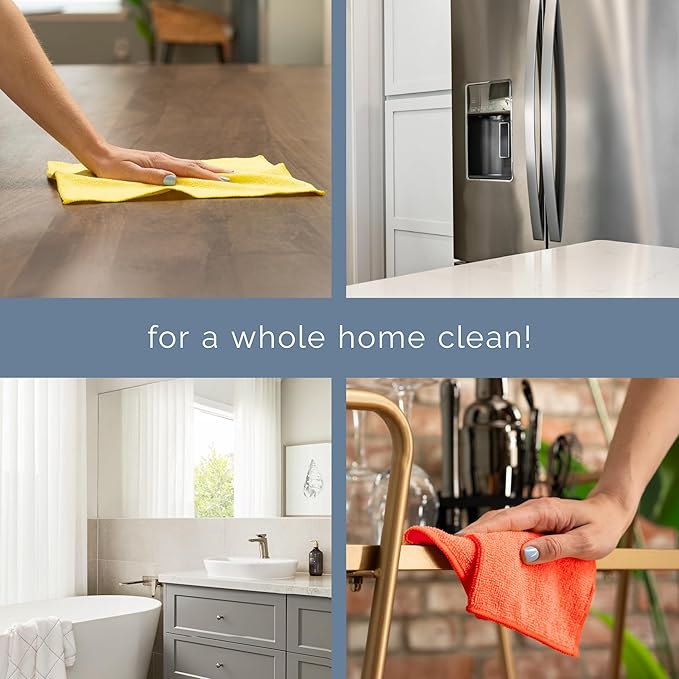 S&ampT INC. 100 Pack Microfiber Cleaning Cloth Bulk Towels for Home Reusable Microfiber Towels for Cars Cleaning Rags Assorted 11.5 Inches x 11.5 Inches 100 Count