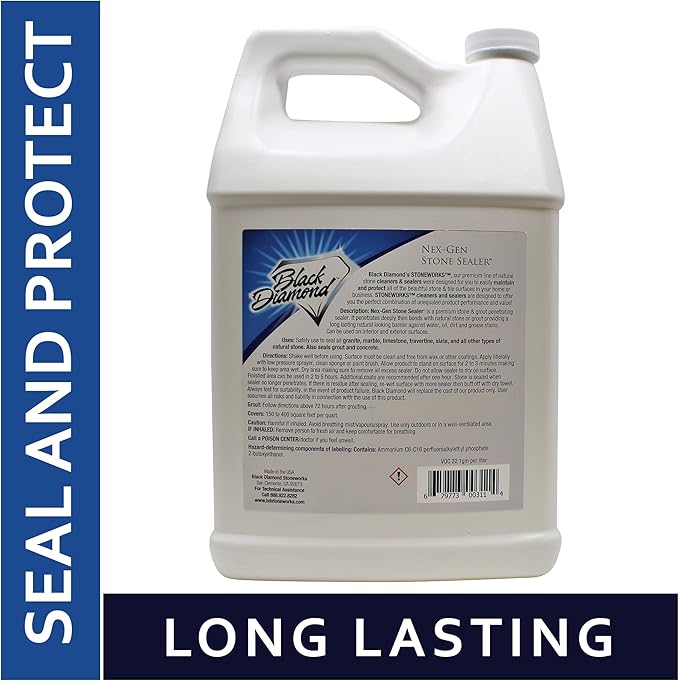 Black Diamond Stoneworks GRANITE PLUS! 2 in 1 Cleaner &amp Sealer for Granite Marble (1-G1-QT) Granite Sealer: Seals and Protects Granite Marble. 1-QT