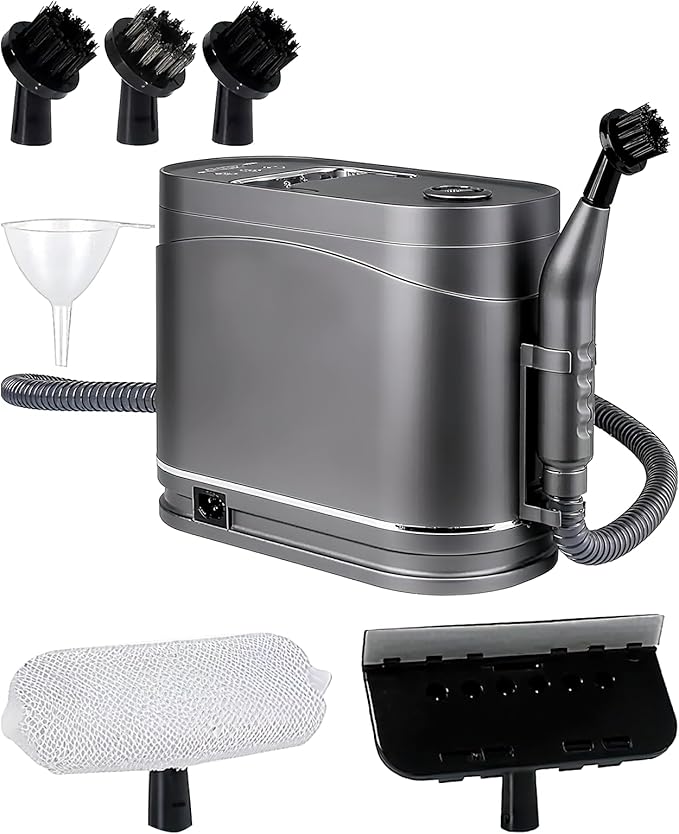 1500W Steam Cleaner for Home Use 1.2L Handheld Pressurized Steamer with 2 Cleaning Modes 8-Piece Accessory Kit 15s Fast Heat-Up High-Temperature Cleaning Machine for Kitchen Bathroom Car