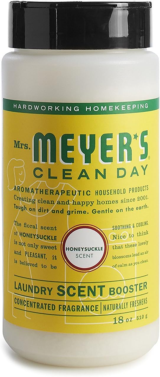 MRS. MEYER'S CLEAN DAY Laundry Booster Pair with Liquid Laundry Detergent Or Detergent Pods Honeysuckle 18 oz