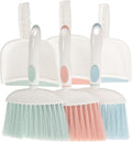 DOITOOL Mini Household Dustpan and Brush Set 3pcs Lightweight Plastic Desktop Broom with Dustpan Portable Indoor Cleaning Kit for Home and Office Use