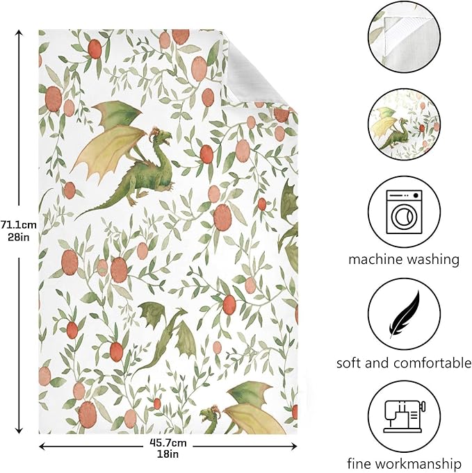 Kitchen Dish Towels Set of 6 Medieval Dragons Ultra Soft Absorbent Kitchen Towels Tea Towels Hand Towels Quick Drying Reusable Cleaning Cloths 18 x 28 inch