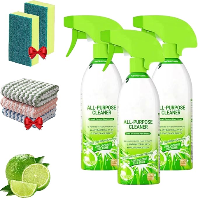 Cleanways All Purpose Cleaner 500ml Plant-Based Multipurpose Cleaner Spray for Kitchen Bathroom &amp Appliances No Rinsing Required (3pcs)
