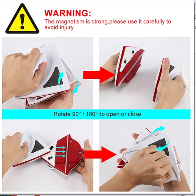 Magnetic Window Cleaner Magnetic Window Cleaner Home Double Sided Magnetic Glass Wiper Window Cleaner Tool for High Window Thickness 3-30mm