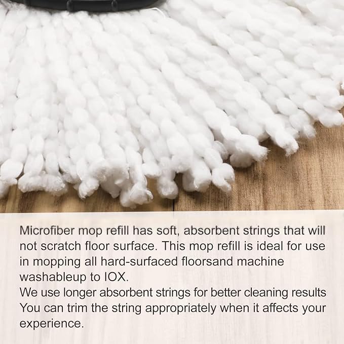 12 Pack Mop Heads Replacements for O-Cedar Compatible with O Ceda EasyWring Spin Mop Replace Refills for Ocedar Deep Cleaning Machine Washable and Easy-to-Replace