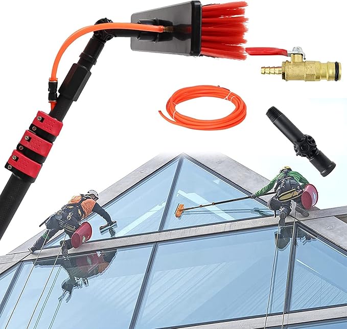 water fed pole kit window cleaning brush outdoor Telescopic Extension Pole Cleaning Kit Outdoor Window Cleaner Window Glass Photovoltaic Solar Panel Cleaning System Washing Equipment Tool Water Fed P