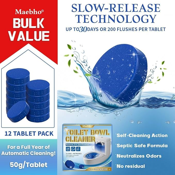 Automatic Toilet Bowl Cleaner Tablets 12-Pack and Garbage Disposal Cleaner Tablets 24-Pack
