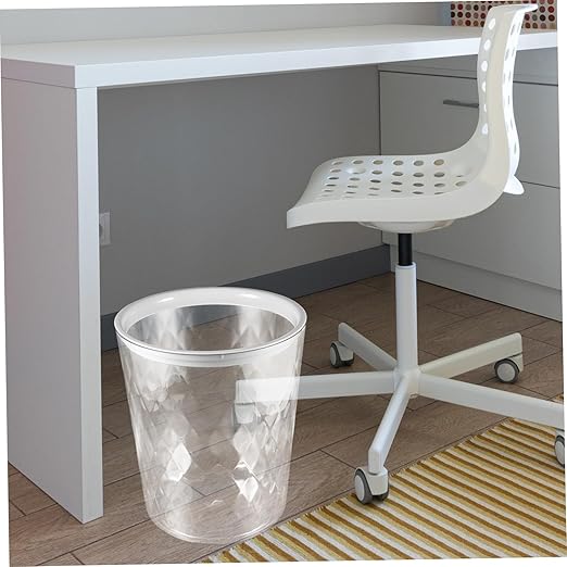 VOSAREA Transparent Trash Can Capacity Wastebasket for Bathroom Kitchen and Office Sturdy Structure Simple Style Lightweight Garbage Container for Easy Use