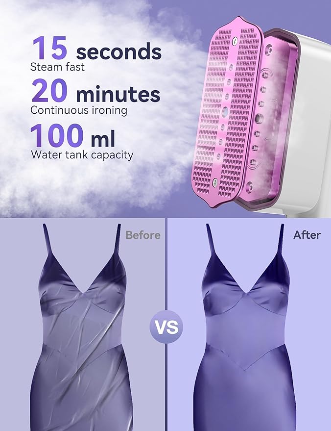 Sundu Travel Steamer for Clothes25g/min Steam Portable Handheld Garment Steamer20mins Runtime &amp 100ml Large Tank15s Fast Heat-upCeramic PanelWrinkle Remover for Travel Home Office