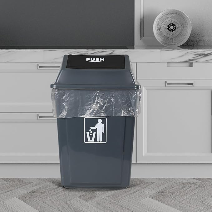 18 Gallon Gray Trash Bags Tall Kitchen Garbage Can Bag Large Garbage Bags 100 Counts