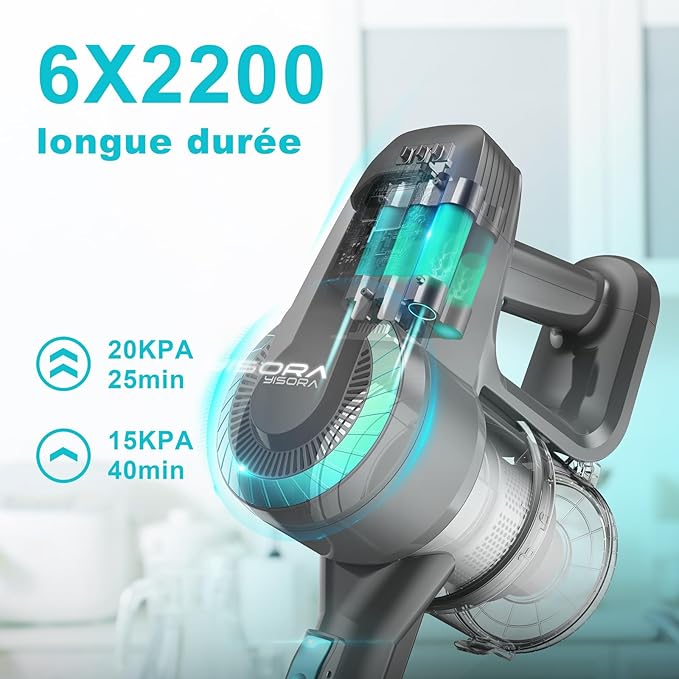 N300 Cordless Vacuum Cleaner 20Kpa Suction Lightweight Stick Vacuum for Carpet and Hard Floor with Attachments