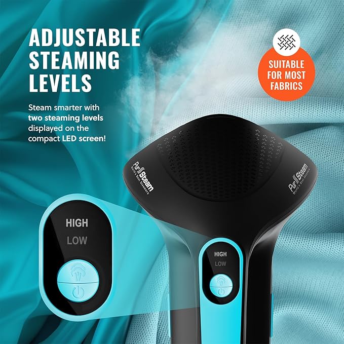 PurSteam SteamPulse Pro Handheld Steamer for Clothes Portable Handheld Fabric and Garment Travel Steamer Iron Press Wrinkle Remover with Fabric Brush (Pack of 3)