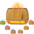 3-in-1 Ultrasonic Essential Oil Diffuser &amp Himalayan Salt Lamp Diffuser &amp 7 Colors Changing Oil Diffuser100% Pure Himalayan Pink Salt Rock Waterless Auto off-200ml (Wooden Grain)