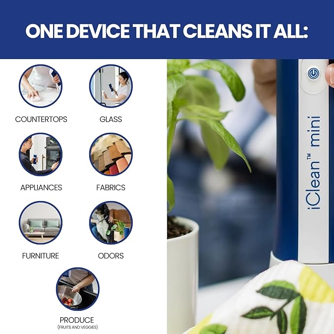 iClean Mini | Multipurpose Cleaner Award Winning All-Purpose Cleaner | Multi Surface Cleaning Supplies for Home Fabrics Glass Appliances | Turns Water Into a Cleaner!