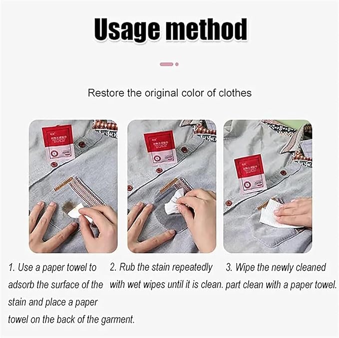 5/10PCS Stain Removal Wet Wipes Clothes Stain Removal Wipes Individual Wrapped Cleaning Wipes Emergency Stain Rescue Stain Remover For Cleaning Clothes Shoes (5PCS)
