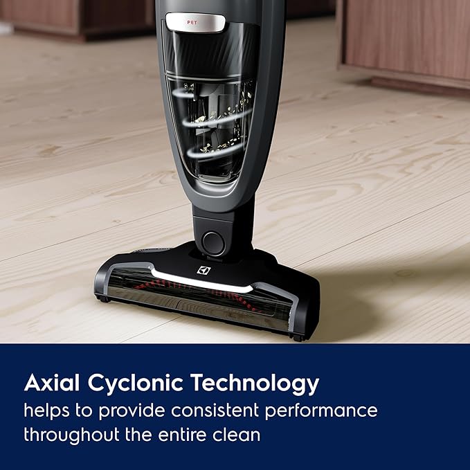 Electrolux WellQ7 Pet Cordless 2-in-1 Vacuum Cleaner with Motorized PetPro+ Nozzle for Easy Pet Hair Removal 50-Minute Run Time 2 Power Modes Shale Gray