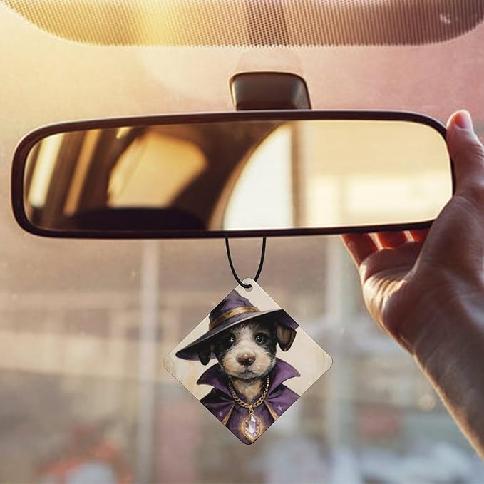 5PCS Car Air Freshener Hanging Personalized Double Sided Wizard Pup Car Fresheners Long Lasting New Cars Scents Cute Automotive Freshies for Closets Drawers (tea)