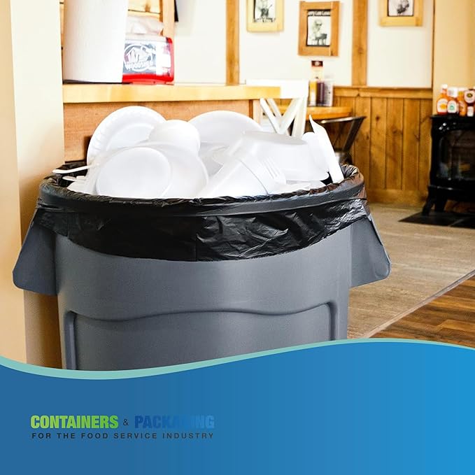 33 Gallons Trash Bags 100 Bags Extra Large 39 x 33 Inch Tall Black Garbage Bags 1.2 Millimeter 10 Rolls Heavy Duty Thickened Waste Bags Ideal for Home Kitchen Restaurant Office Garden