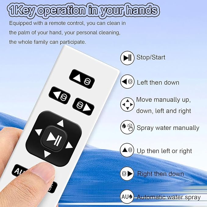 Window Cleaner Robot 5600Pa Suction with Automatic Water Spray Smart Glass Cleaning Robotic for Indoor and Outdoor Glass Tile Window Smart Cleaner Kit with Remote ControlB