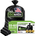 Veska 55-60 Gallon Trash Bags Heavy Duty | MegaValue Pack 150 COUNT | Large Black Garbage Bags Outdoor Trash Can Liners for Lawn Leaf and Household Cleanup