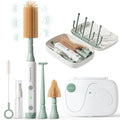 Electric Baby Bottle Brush Cleaner 8-in-1 Travel Kit with Storage Box Food-Grade Silicone Waterproof Long Battery Life Portable Baby Bottle Cleaner Brush Set Ideal Gift for Parents &amp Babies