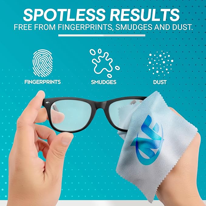 Ships Next Day Made in USA - Customizable Microfiber Cleaning Cloth - Perfect Eyeglass Cleaner Promotional Gift - Premium Microfiber Lens Wipes - Logo or Image Printed (500 Pack) Double Sided