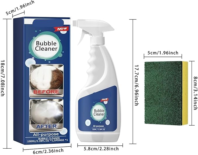Kitchen Grease Foam Cleaner - Powerful Degreaser For Stove Hoods Cooktops Exhaust Vents Walls &amp Kitchenware(3PCS)