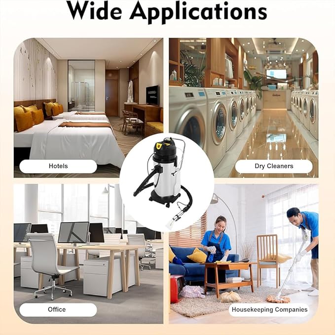 40L/11Gal Commercial Carpet Cleaner Machine4 WheelsExtractor Vacuum Washing Machine3 in 1 Multi-Purpose Portable Carpet Sofa Curtain Cleaner Vacuum Cleanerwith 22.97ft Cord(Two Packages)