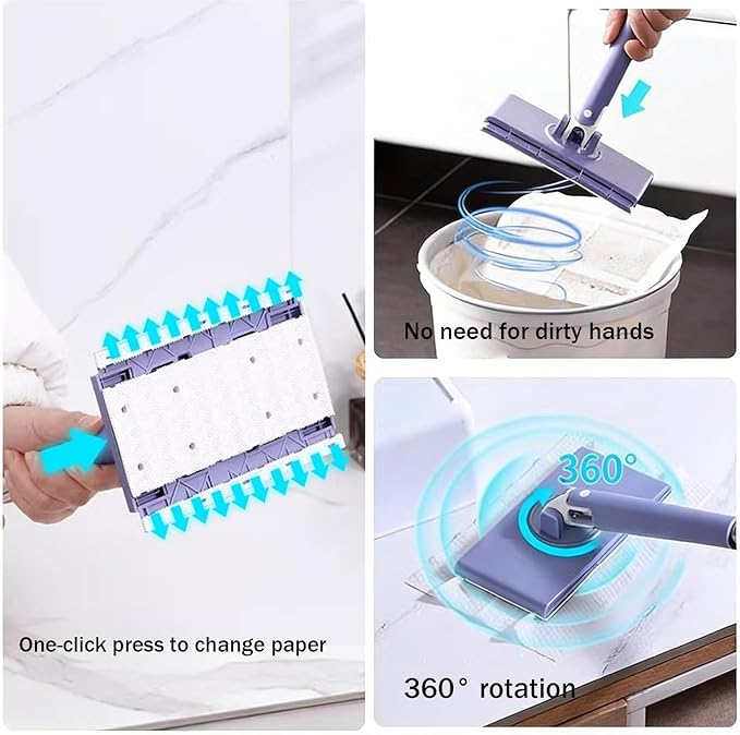 Automatic Cloth Changing Mini Mop Convenient Cloth Changing Mini Mop for Bathroom Kitchen