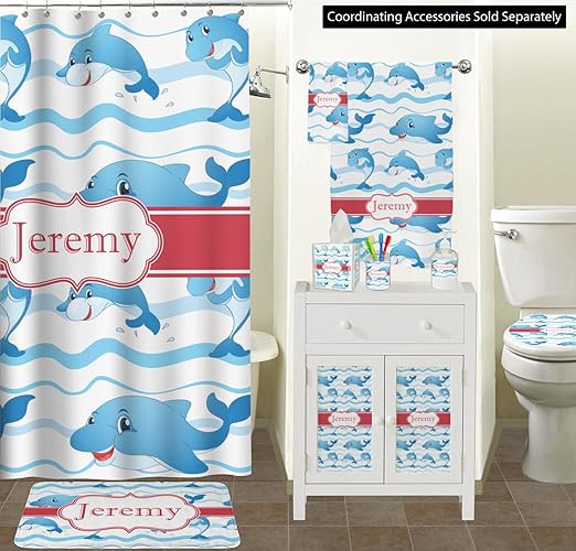 Personalized Dolphins Waste Basket - Double Sided (Black)