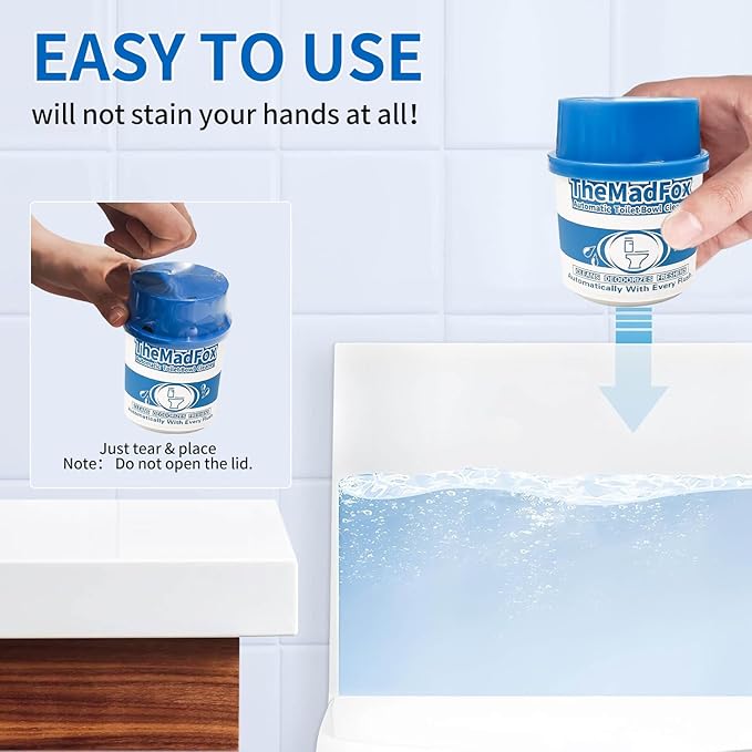 12 Pcs Enzyme Toilet Bowl Cleaner Bottle Automatic Self-Acting Toilet Tank Cleaner Enzyme-Powered Stain &amp Limescale Prevention Long-Lasting Deodorizer Safe for Plumbing &amp Septic Systems