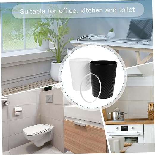 OUNONA 2pcs Small Trash Can Nordic Style Open Wastebasket Versatile Plastic Garbage Bin for Bedroom Office and Bathroom Combination