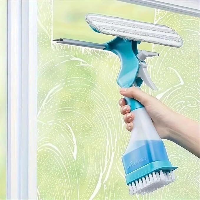 Glass Cleaner Kit: SprayCleaning Brush for Floors Walls Tiles Windows - Multifunctional