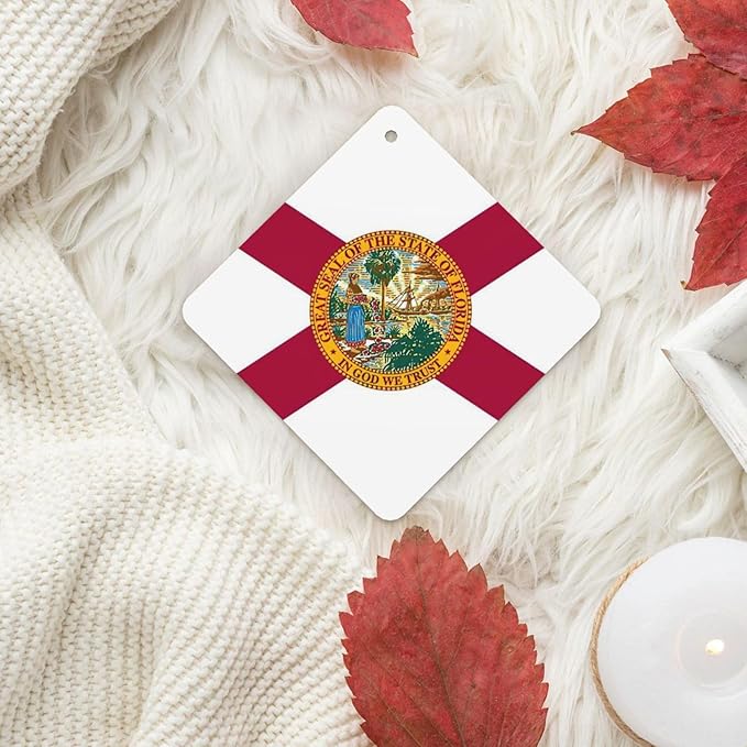 Florida State Flag Printing 10 Pcs Car Air Freshener Hanging Sheets Car Scented Hanging Sheets With Rope For Car Home