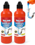 Bell Bird Drain Clog Remover &amp Pipe Cleaner - Thick Power Gel Dissolves Hair Grease and Soap Scum - Septic Safe Odor Eliminator for Kitchen Sinks Tubs Showers &amp Toilets (Pack of 2)