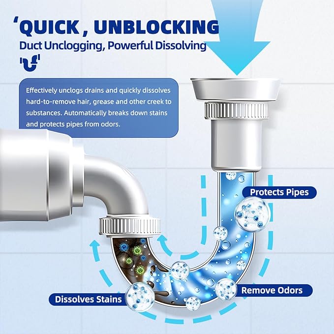 3pcs Drain Clog Remover Pipeline Dredging Agent Powerful Quick Cleaning Drain Toilet Cleaner Tool Unclog Toilet Clog And Kitchen Sink Pipe Unblocker Powder