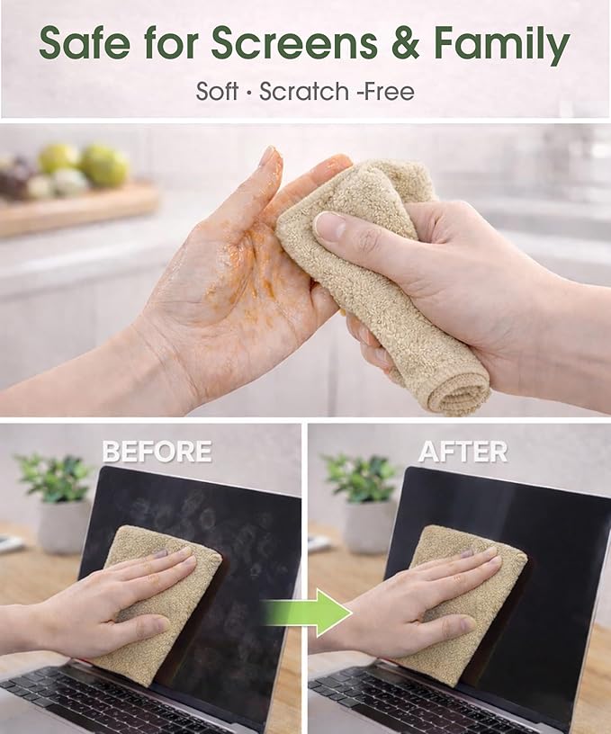 Microfiber Cleaning Cloth Roll - 100 Pack Tear Away Microfiber Paper Towels Reusable Washable Scratch-Free Kitchen Towels for Car Home Kitchen Glass Dishes(Desert Gold)