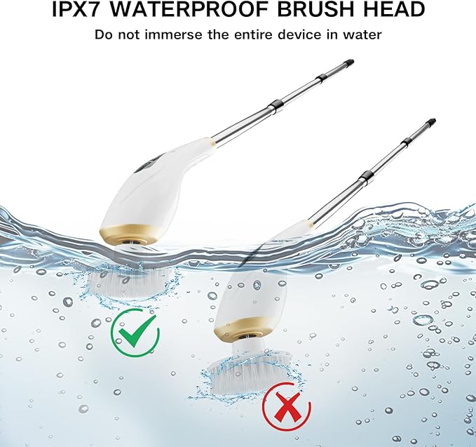 Electric Spin Scrubber Cordless Shower Cleaning Brush with 10 Replaceable Brush Heads Extendable Handle Up to 59 2 Speed Waterproof 2H Cleaning Time for Bathroom Shower Tile Glass Car