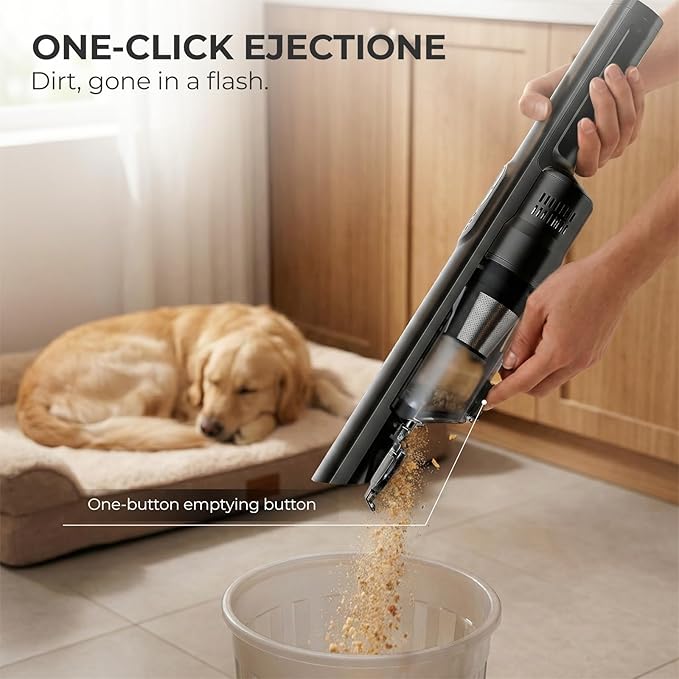 Apical Life Cordless Handheld Vacuum Cleaner 13000Pa Strong Suction Mini Vacuum with Charging Dock 40 Mins Runtime LED Light HEPA Filter One-Click Empty for Car Detailing and Home