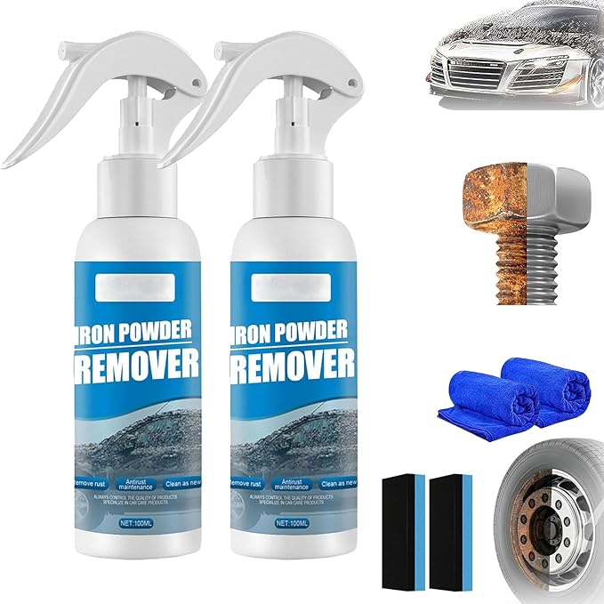 2026 New Multi-functional Quick-acting Rust Removal Spray Fast-acting Spray to Remove Iron Portable Car Rust Removal for Metal Tools Cars Chains (2PCS)