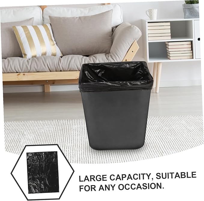 25pcs Thickened Hdpe Garbage Bags Large Capacity Bathroom Trash Bags Leakproof Tear-resistant Kitchen Waste Liners for Home and Office Use