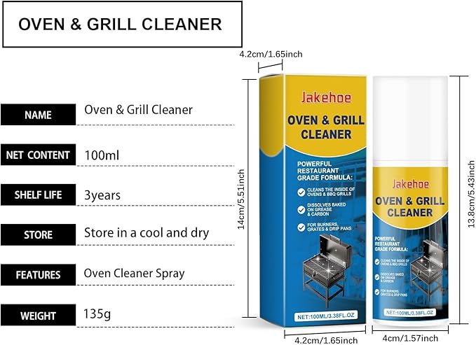 Grill &amp Oven Cleaner Heavy-Duty Foam For Grease &amp Carbon Multi-Surface Kitchen Degreaser(3PCS)