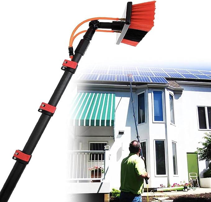 Window Cleaning Poles 3.6-11M Telescopic BrushWater Fed Telescopic BrushWater Fed Pole KitWindow Cleaning Pole Extendable Cleaner Conservatory Roof for24ft/7.2m-1