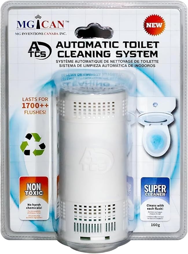 MGICAN Patented Automatic Toilet Bowl Cleaner System (ATCS) 1700+ Flushes - Non Toxic Toilet Bowl Cleaners for Hard Water Stains - UL-Certified Toilet Cleaner 1 Year Supply (1 Pack)